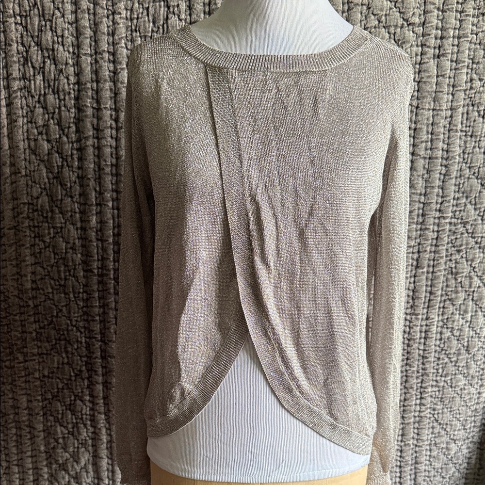 Shimmering Metallic Knit Top